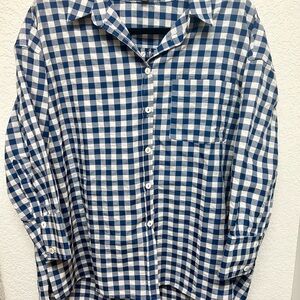 Pomander Place Blue and White Checkered Button Down Shirt